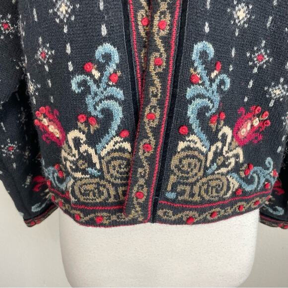 Islandic Design Black Sweater Jacket Large - Picture 4 of 10